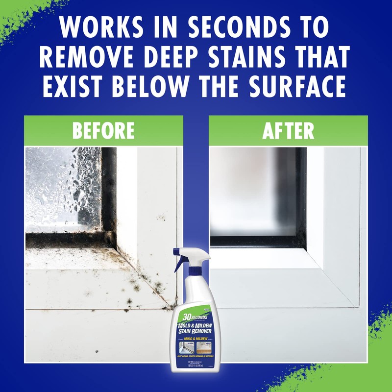 30 Seconds Mold & Mildew Stain Remover Spray- Indoor &