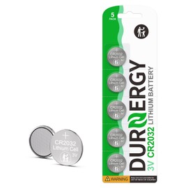 DURNERGY CR2032 Batteries 5 Pack, 2032 Battery CR2032 Lithium 3V Coin Battery, CR2032 Battery for Car Remote Key