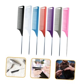 Baluue 6pcs Static Styling Comb for Curly Hair Hair Separator and Teasing Tool and Steel Material for Home and Salon Use