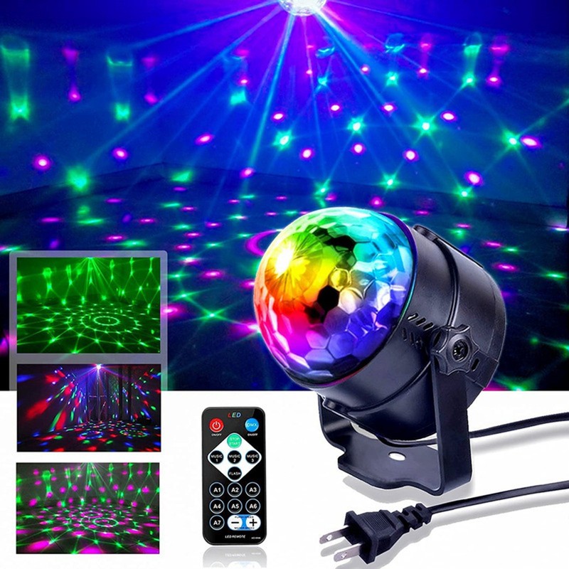 Sound Activated Party Lights 7 Lighting Modes Remote Control DJ