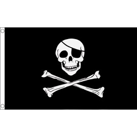 Skull and Crossbones Flag 5 x 3 FT - 100% Polyester With Eyelets FlagSuperstore©