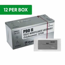 Educational Use Veterinary Polydioxanone Suture w/Needle, PDVet 4-0 Box of 12