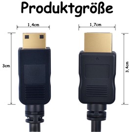Leloco Mini HDMI auf HDMI Kabel 1,5M 4K@60Hz, 2K@120Hz, 18Gbps HDMI auf Mini HDMI Kabel PVC Support UHD, 3D, HDR, ARC Kompatibel mit Kamera, Laptop, Projector, Monitor, Raspberry Pi, HDTV usw