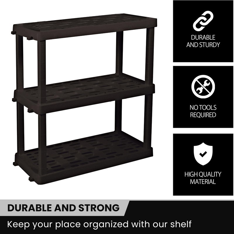 Oskar Heavy Duty Plastic Storage Shelves- for Garage, Kitchen, Bathroom
