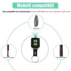 pepape 434.42 MHz Gate Remote Control for Sommer 4014 TX03-434-2, 4013 TX03-434-4-XP, 4022 TX02-434-2, Compatible with Summer Handheld Transmitter with Green LED and Orange LED
