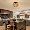 SEIHONG Rattan Ceiling Light Rustic Semi Flush Mount Ceiling Light