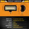 Auxbeam 7 Inch LED Light Bar, 300W 6 Modes Amber