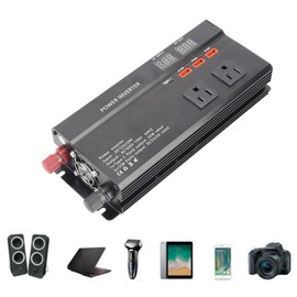 for Inverter 12v to 110v Gorgeri Metal 6000W DC 12V to AC 110V Car Converter USB Car Adapter with LCD Display