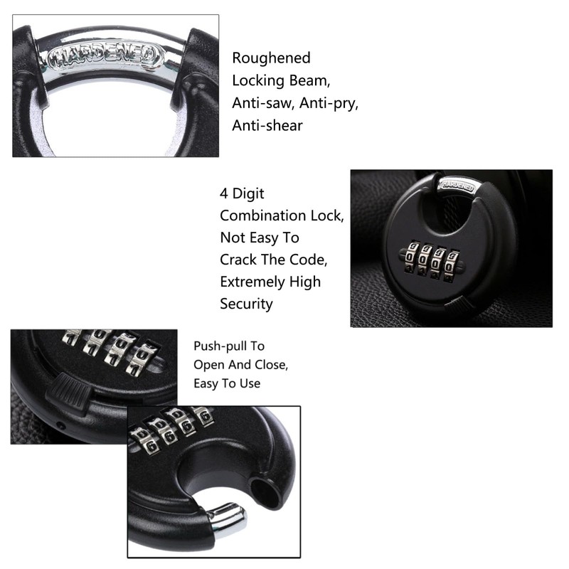 2PCS Heavy Duty Combination Padlock, Waterproof Padlocks Outdoor Stainless Steel