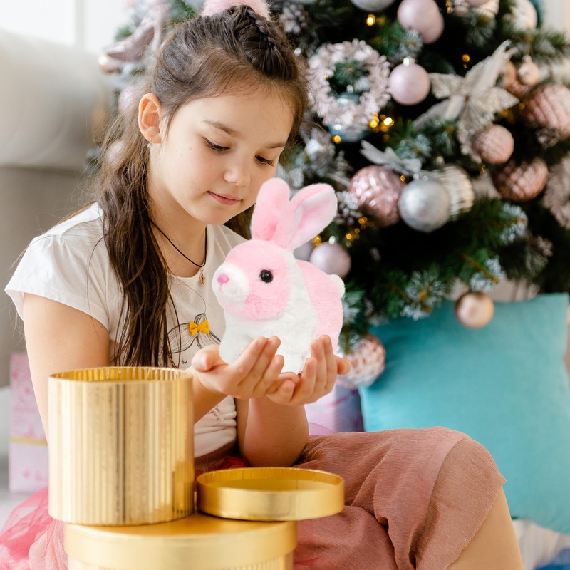 Easfan Walking Rabbit Interactive Electronic Pet Plush Bunny Toy with