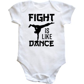 Hippowarehouse Fight is Like Dance Capoeira Brazilian Martial Arts Baby Vest Bodysuit (Short Sleeve) Boys Girls White