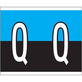 1-1/2" H x 1-1/4" W Blue/Black Kardex PSF-139 Compatible 1-1/4" Alpha Labels 'Q' (500/Roll) - TBBS-139-Q