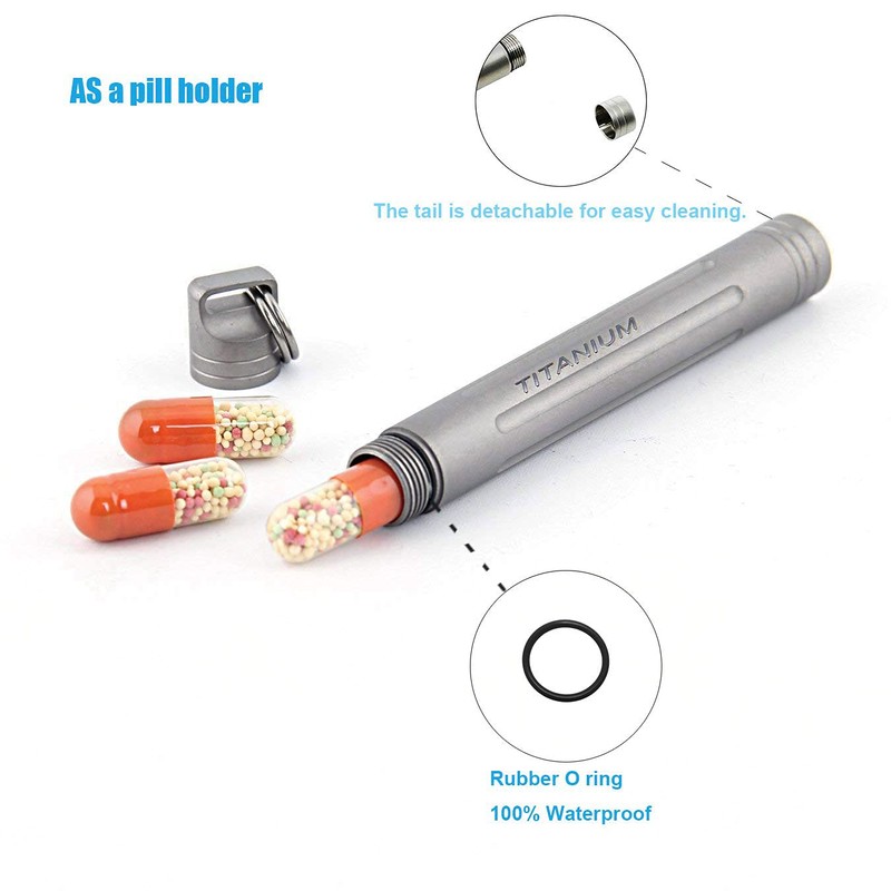 TISUR Titanium Portable Toothpick Holder Box, Pocket Waterproof Case Toothpicks