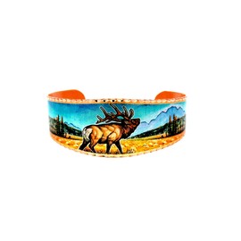 FRONT LINE JEWELRY Elk Bracelets in Iridescent Colors Alaska Wildlife Animal Themed Copper Cuff Alaska Native American Jewelry-Elk Jewelry-Elk Gifts