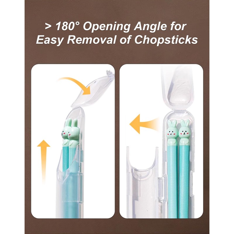 Chopsticks Storage Case 2 Pack, Plastic Utensil Holder with Side
