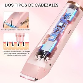 Afeitadora eléctrica para mujeres, maquinilla de afeitar eléctrica 2 en 1 para piernas de mujeres, axilas, cara, vellos púbicos, afeitadora recargable