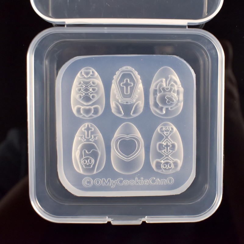 Nail Molds for Charms Halloween Skull Cross Designs Carving Template