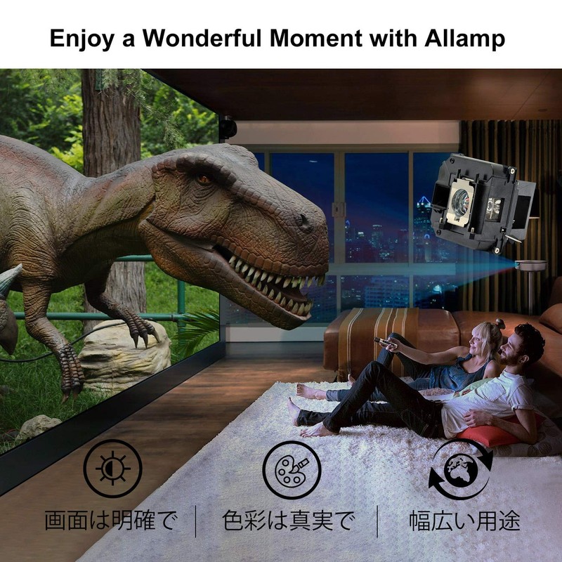 Allamp ELPLP68 Projector Lamp Replacement for EPSON EH-TW6100 EH-TW6000 EH-TW6000W
