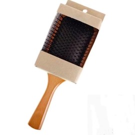Wood Brush Root Volume Comb Wooden Paddle Brush - Paddle Hair Comb Brown / 우드브 러쉬 뿌리 볼륨빗 원목 패들 브러시 - 패들머리빗 브라운