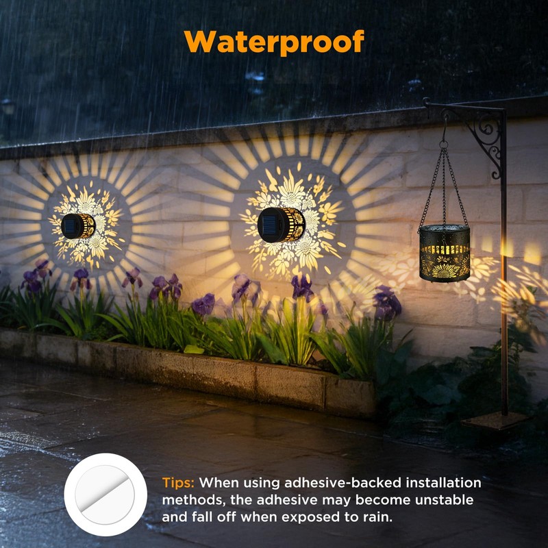 Forlivese 2 Pack Solar Fence Lights Outdoor, Metal Solar Powered