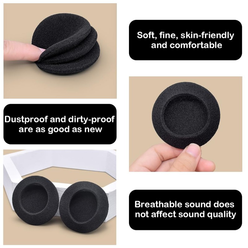 8 PCSHeadphone Earpads,Replacement Earpad Foam Sponge Cover，Ear Pads Replacement Foam