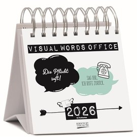 Visual Words Office 2026: Aufstellbarer Typo-Art Postkartenkalender. Jede Woche ein neuer Spruch. Hochwertiger Wochenkalender für den Schreibtisch