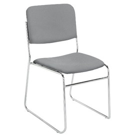 National Public Seating 8600 Series Fabric Padded Signature Stack Chair, Classic Grey