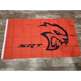 SRT Hellcat Flag Banner 3x5 ft Street & Racing Technology Car Garage Red Charger