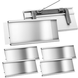 Pack of 6 Name Badges with Pin and Paper Slot, Transparent Silver Metal Name Tag for Clothing