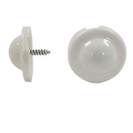 Shade Doctor of Maine White Higbee Screw Buttons for Roller Shade Ring Pulls & Tassels - 4 Pack