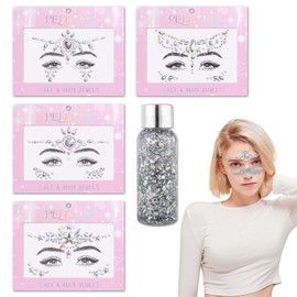 Faszinierende Gesichts-Strasssteine - Vielseitiges Glitzer Gesicht & Gesichtstattoo Kit für Festivals und besondere Anlässe