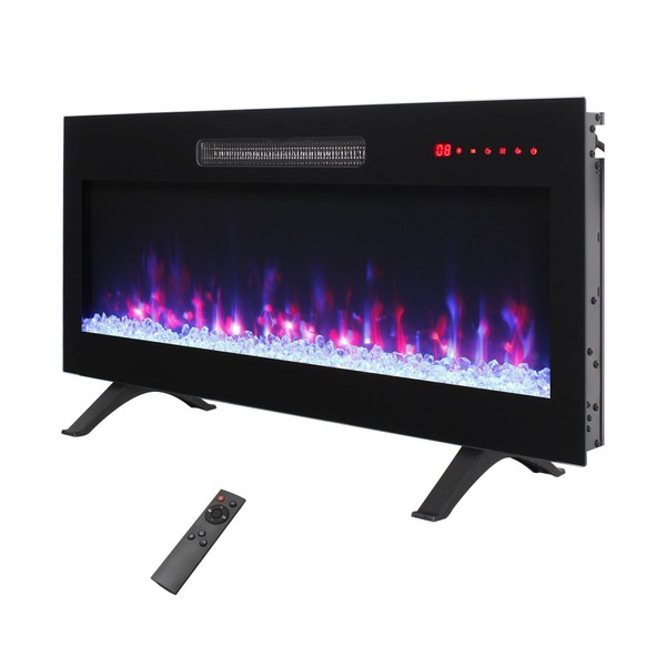 Tricora 36" Electric Fireplace Wall Recessed and Wall Mounted with