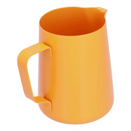 600ml Stainless Steel Milk Frothing Pitcher for Home, Pointed Spout Frothing Jug, Durable and Stylish (Orange)