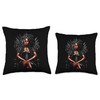 Graceful Black Queen On Throne Art Throw Pillow