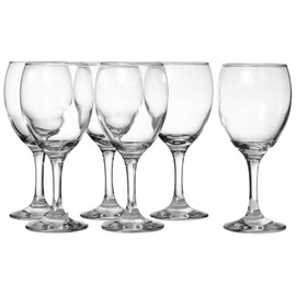 White Wine Glasses, 8.25 Ounce Wine Glass, Set of 6 Thick and Durable, Dishwasher Safe, Empire Collection, Perfect for Parties, Weddings, and Everyday Great Gift Idea