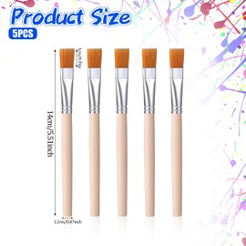 5 PCS Small Paint Brushes, Trim Thin Paint Brushes for Walls, Small Paintbrush Trim Painting Tool for Acrylic Watercolor Oil Painting Craft Brush