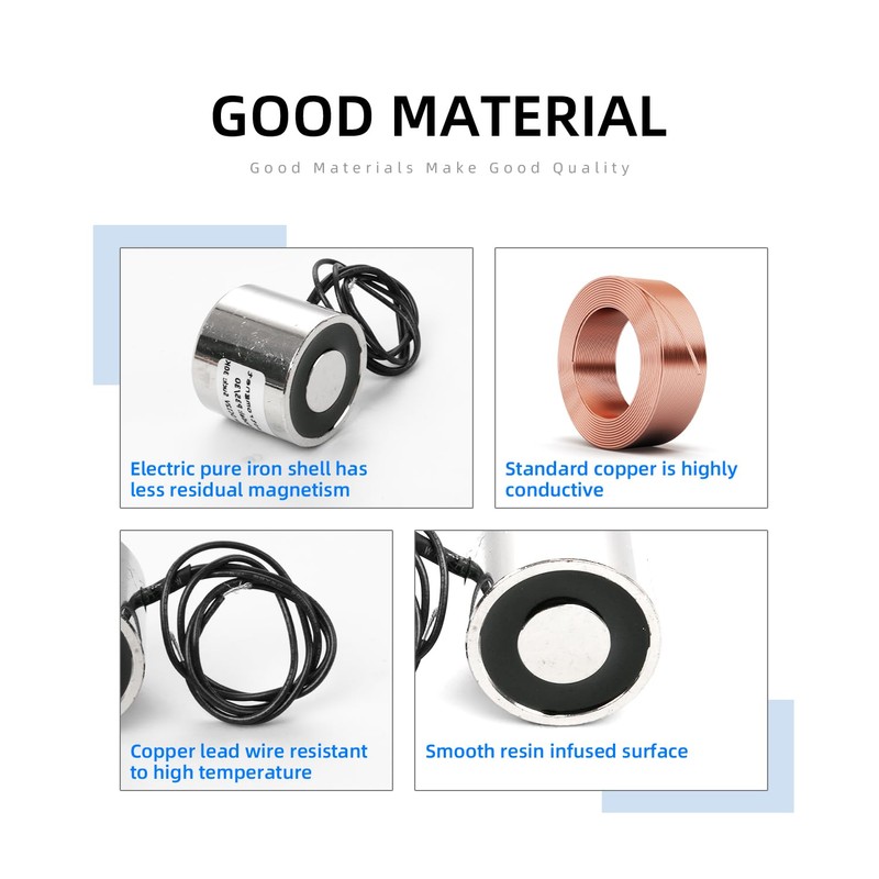 Electromagnet, 24 ± 2 V operating voltage, the maximum suction