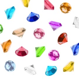 Super Z Outlet Acrylic Color Faux Round Diamond Crystals Treasure Gems for Table Scatters, Vase Fillers, Event, Wedding, Birthday Decoration Favor, Arts & Crafts (1 Pound, 240 Pieces) (Assorted)