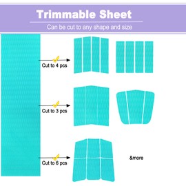 HZshark Surfboard Traction Pad Deck Grip Mat with Adhesive, Black Non-Slip Trimmable EVA Foam Mat Self Adhesive Boat Flooring Kayak Decking Sheet RV Carpet (47.2"x11.8")