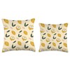 Vitamin F Lemons Pattern Yellow Fruit Citrus Design Throw Pillow,