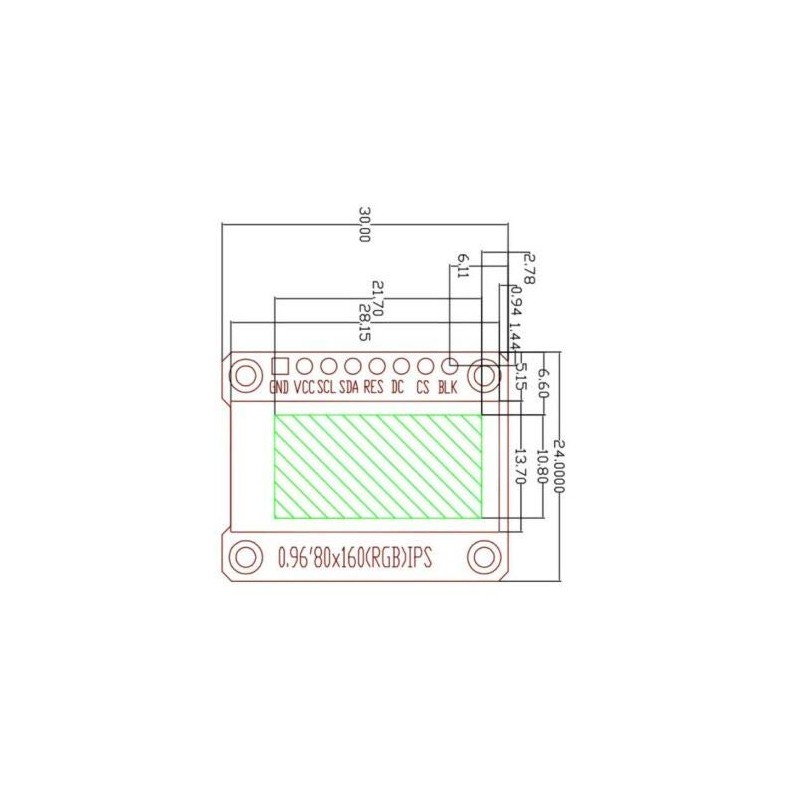 TECNOIOT 2pcs 0.96 inch 7P SPI HD TFT ST7735 Drive