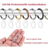 Curtain hooks, pack of 100 transparent folding hooks, universal clip-on