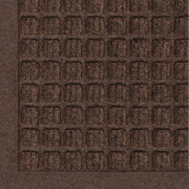 WaterHog Fashion Mat | Commercial-Grade Entrance Mat with Fabric Border – Indoor/Outdoor, Quick Drying, Stain Resistant Door Mat (Dark Brown, 18'' x 27")