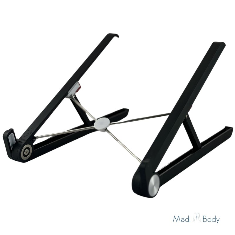 Medi Body Laptop Stand Height Adjustable, Black, Foldable, Non-Slip, Notebook
