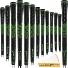 SAPLIZE G30 Classic Golf Grips Set, Popular Picks with Great Value, High-Performance Anti-Slip Rubber Golf Club Grips for Men and Women, Green, Oversize with 15 tapes