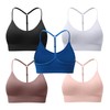 Women's Sports Bras Adjustable Y Back Spaghetti Strap Racerback Padded