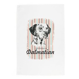 Purely Home Dalmatian Tea Towel - This House Belongs to the Dog - Panama Cotton Kitchen Dish Towel/Drying Cloth - 67cm x 45cm - Gift for Dog Lovers