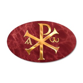 CafePress Chi Rho Wall Decal 35"x21" Oval Wall Decal, Vinyl Peel, Reusable Cling
