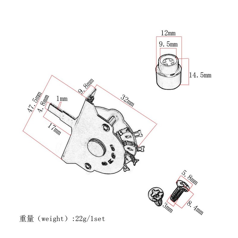 RuiJOTWAT 1pc 3 Way Lever Pickup Selector Switches For Electric