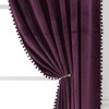 YURIHOME Pom Pom Velvet Curtains 120 Inches for Bedroom, Purple